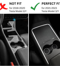 Car Console Sticker (Tesla) - Matte Black Carbon