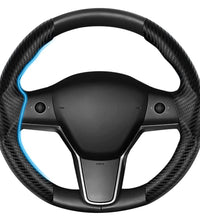 Car Steering Wheel Cover 2 sides - Tesla - Carbon Black