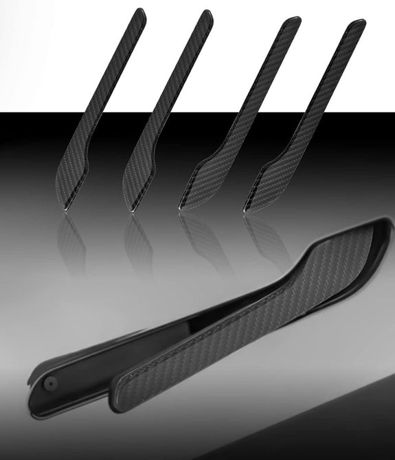 Car Door Handle Stickers (Tesla) - Gloss Black Carbon  (4 pcs a Pack)