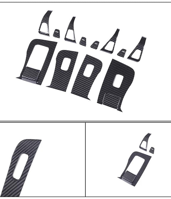 Car Window and Door button Cover - Tesla - Gloss Black Carbon