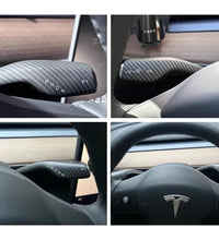 Car Gear Shift Cover (2 pcs a pack) - Tesla - Matte Black Carbon