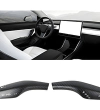 Car Gear Shift Cover (2 pcs a pack) - Tesla - Gloss Black Carbon