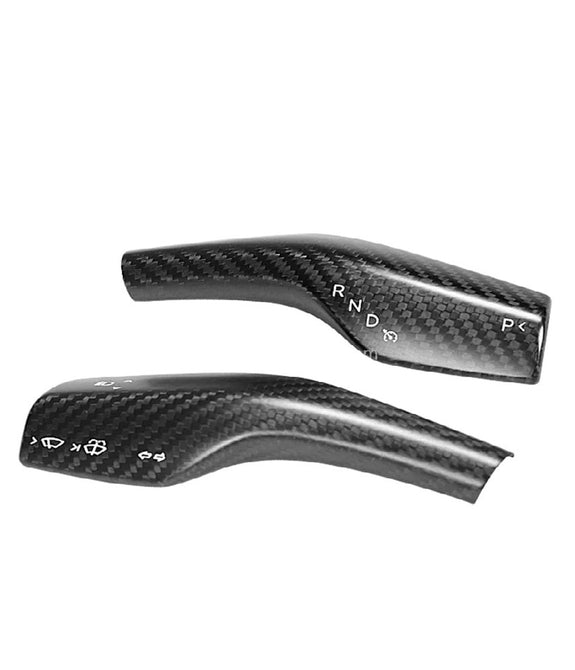 Car Gear Shift Cover (2 pcs a pack) - Tesla - Gloss Black Carbon