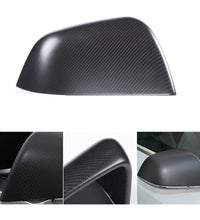 Car Side Mirror Cover (2 pcs a pack) - Tesla - Model 3 - Matte Black Carbon