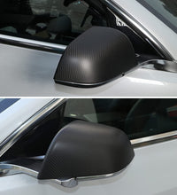 Car Side Mirror Cover (2 pcs a pack) - Tesla - Model 3 - Matte Black Carbon