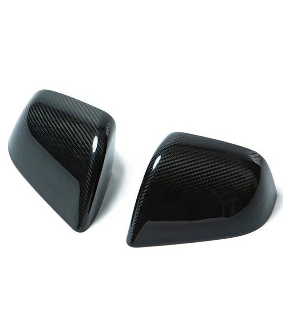 Car Side Mirror Cover (2 pcs a pack) - Tesla - Model 3 - Gloss Black Carbon