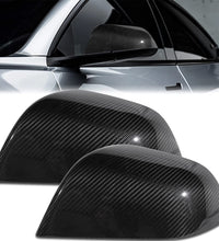 Car Side Mirror Cover (2 pcs a pack) - Tesla - Model Y - Gloss Black Carbon