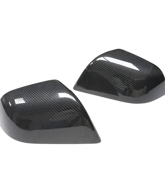 Car Side Mirror Cover (2 pcs a pack) - Tesla - Model Y - Gloss Black Carbon