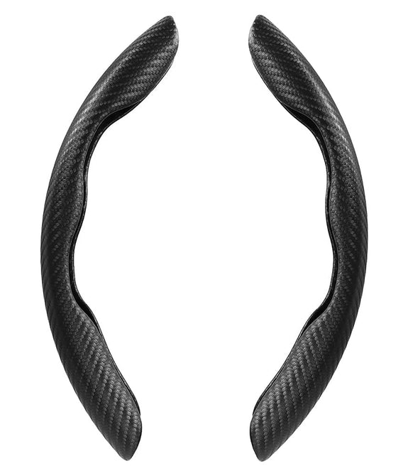 Car Steering Wheel Cover 2 sides (Gloss Black Carbon)