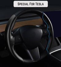 Car Steering Wheel Cover 2 sides (Gloss Black Carbon)