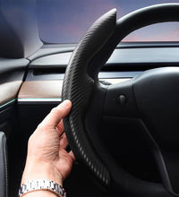 Car Steering Wheel Cover 2 sides (Gloss Black Carbon)